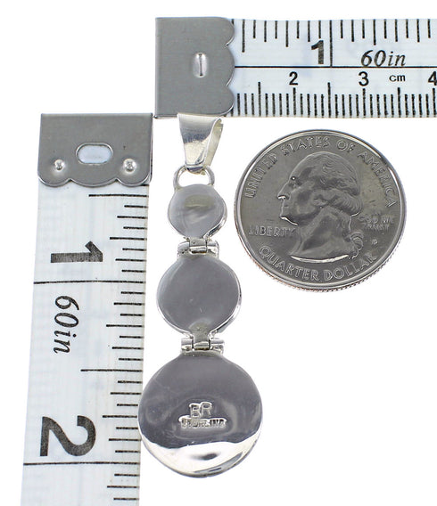Turquoise Inlay Authenitc Sterling Silver Pendant AX95252